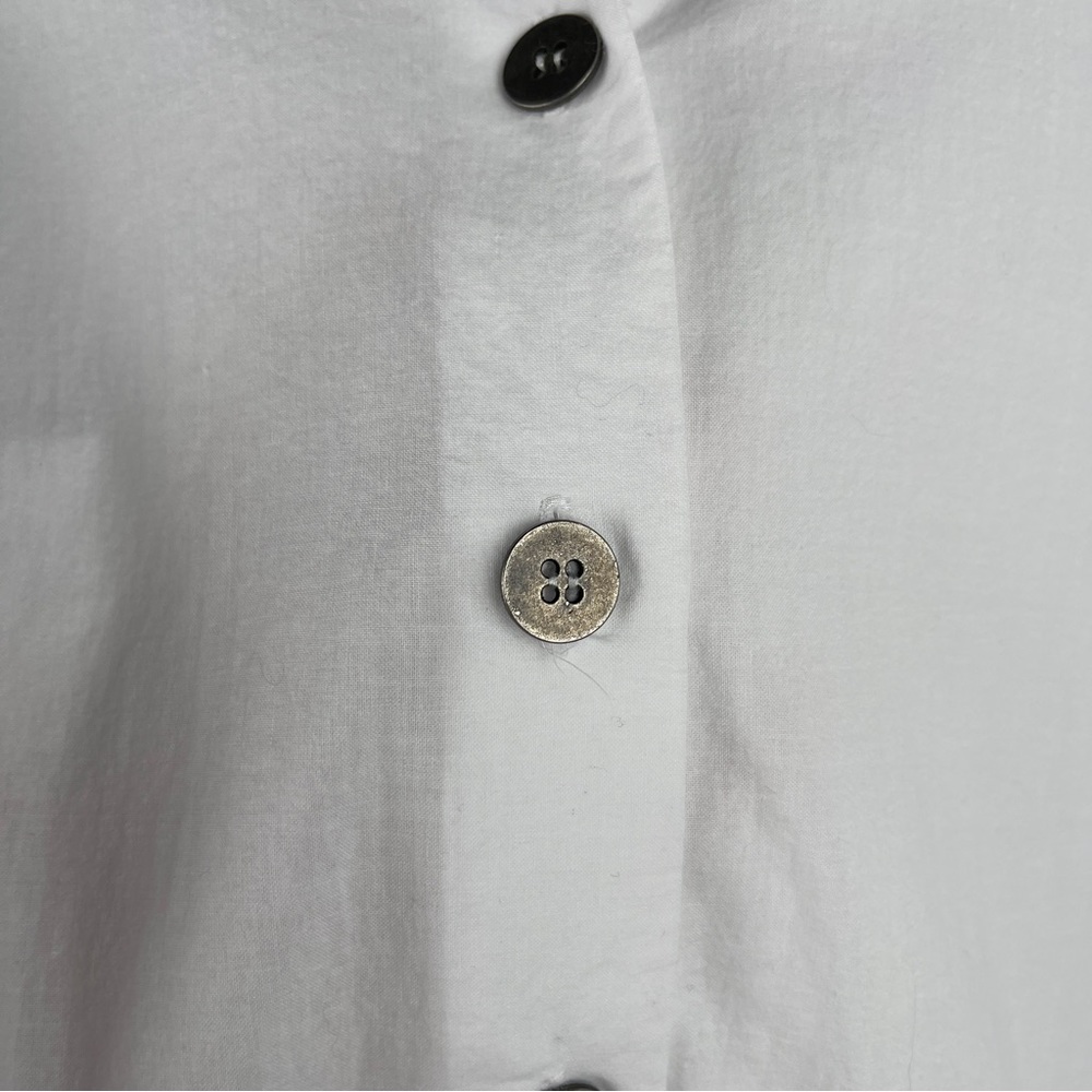 Studio B3 White Button Down Cotton Tunic Blouse Size 40/42 - Picture 7 of 14